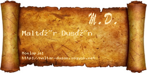 Maltár Dusán névjegykártya